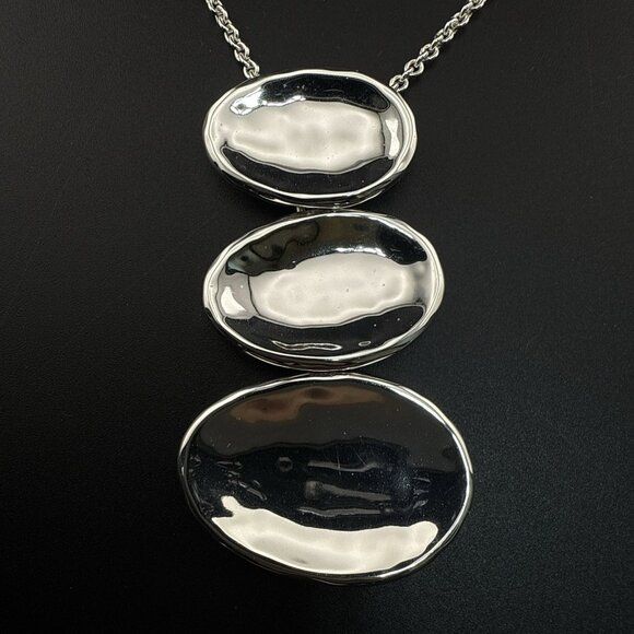 Robert Lee Morris RLM Necklace Modernist White Bronze Oval Pendant Bold QVC - Picture 6 of 11